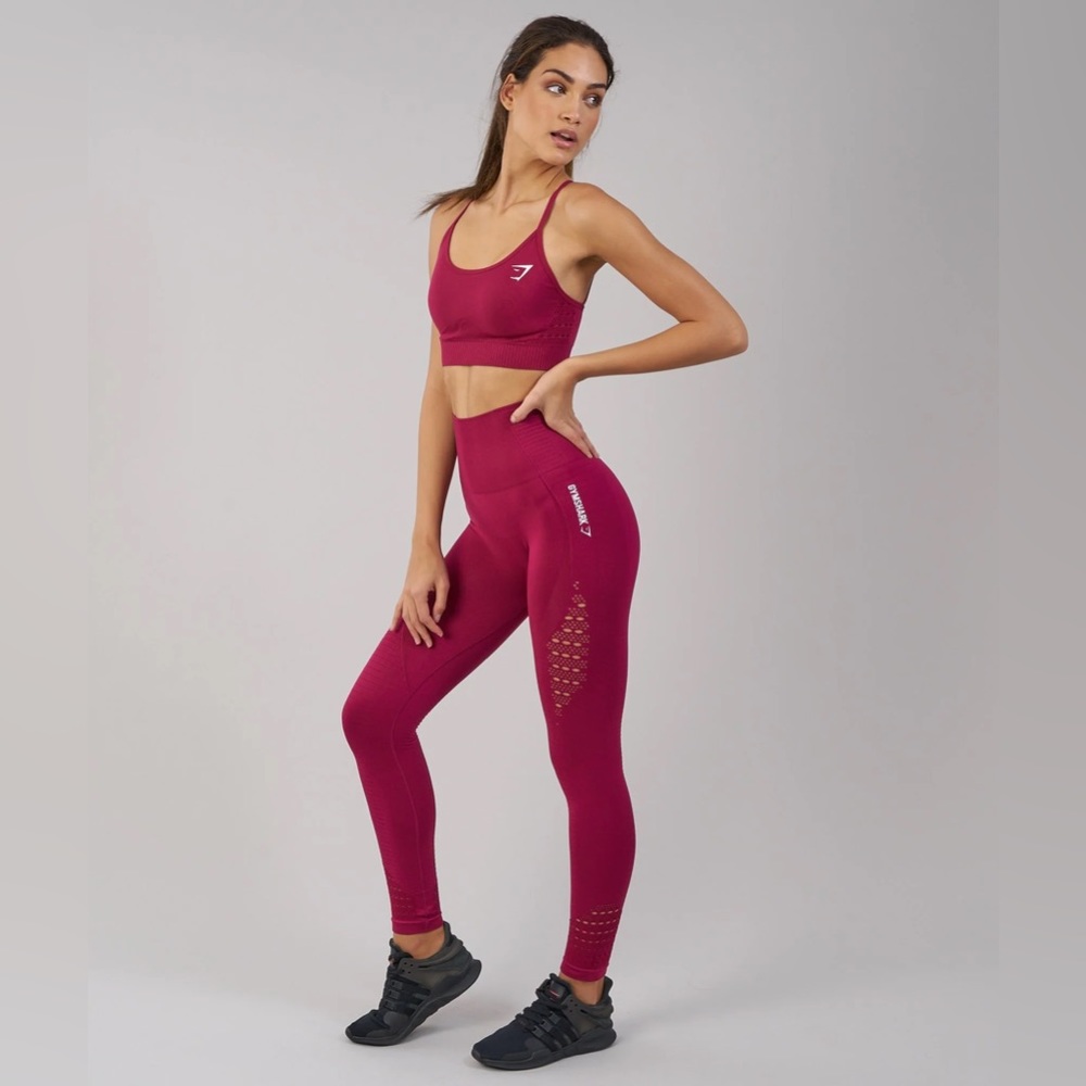 GYMSHARK Energy Seamless High Waisted Leggings - Beet - XS